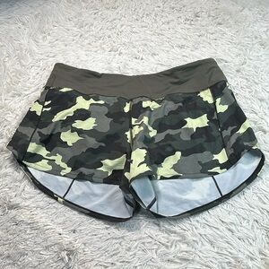 Lululemon Speed Up Short *4" Lined Updated Fit Heritage 365 Camo Crispin